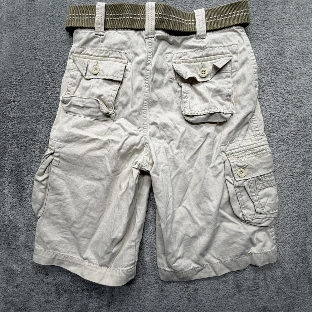 Arizona Jean Company Shorts Boys‎ 12 Beige Cargo Twill Belted School Pockets